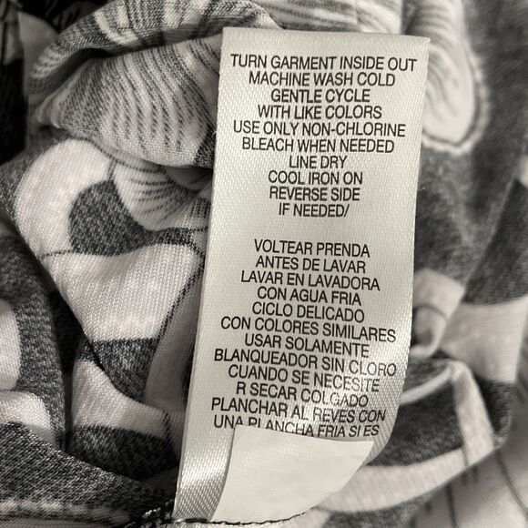 Studio One New York Women’s L Black White Floral Dress Liquid Knit Whimsigoth - Picture 6 of 11